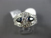 ESTATE 1.57CT DIAMOND & SAPPHIRE 14KT WHITE GOLD 3D 3 STONE LOVE ENGAGEMENT RING