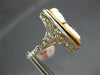 ANTIQUE LARGE .02CT DIAMOND 14KT WHITE GOLD 3D HANDCRAFTED LADY CAMEO RING