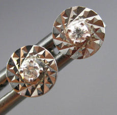 ESTATE .04CT DIAMOND 14KT WHITE GOLD CLASSIC SOLITAIRE STUD EARRINGS #ELV24