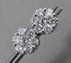 ESTATE LARGE 1.0CT DIAMOND 14KT WHITE GOLD CLASSIC CLUSTER FLOWER STUD EARRINGS