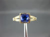 ESTATE 1.55CT DIAMOND & AAA TANZANITE 14KT WHITE GOLD 3D HALO ENGAGEMENT RING
