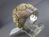 ESTATE LARGE 2.42CT DIAMOND 18KT TRI COLOR GOLD MULTI HEXAGON SEMI ETERNITY RING