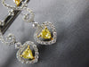 ESTATE 1.57CT WHITE & FANCY YELLOW DIAMOND 18KT TWO TONE GOLD 3D HEART EARRINGS