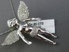 ESTATE EXTRA LARGE .85CT DIAMOND 14KT WHITE GOLD 3D HANDCRAFTED ANGEL PENDANT
