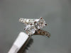 ESTATE LARGE 1.50CT ROUND DIAMOND 14KT WHITE GOLD 2 STONE CRISS CROSS LOVE RING