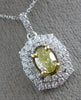 ESTATE 1.20CT WHITE & FANCY YELLOW DIAMOND 18KT 2 TONE GOLD DOUBLE HALO PENDANT