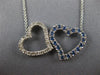 ESTATE 1.26CT DIAMOND & AAA SAPPHIRE 14KT WHITE GOLD DOUBLE HEART LOVE NECKLACE