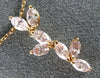 ESTATE 1.37CT PINK DIAMOND 18K WHITE & ROSE GOLD 3D BY THE YARD LEAF NECKLACE