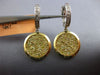 ESTATE 1.58CT WHITE & FANCY YELLOW DIAMOND 18KT 2 TONE GOLD 3D HANGING EARRINGS