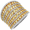 EXTRA LARGE 2.04CT WHITE & FANCY YELLOW DIAMOND 14KT 2TONE GOLD ANNIVERSARY RING