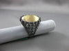 ESTATE .50CT DIAMOND 18KT BLACK & YELLOW GOLD HANDCRAFTED CROWN CHANDELIER RING