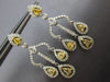 ESTATE 1.88CT WHITE & FANCY YELLOW DIAMOND 18KT 2 TONE GOLD 3D HANGING EARRINGS