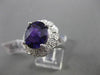 ESTATE 4.62CT DIAMOND & AAA AMETHYST 14K WHITE GOLD FILIGREE FLORAL CLUSTER RING