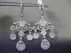 ESTATE LARGE 4.90CT DIAMOND 14KT WHITE GOLD 3D FLEUR DE LIS CHANDELIER EARRINGS