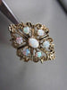 ANTIQUE LARGE FILIGREE AUSTRALIAN OPAL 1.30CTW 14KT YELLOW GOLD FLORAL RING !!!