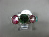 ESTATE 3.88CT DIAMOND & AAA MULTI COLOR TOURMALINE 14KT WHITE GOLD JOURNEY RING