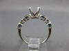 ESTATE .96CT DIAMOND & AAA SAPPHIRE 14K WHITE GOLD 3D SEMI MOUNT ENGAGEMENT RING