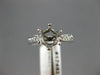 ESTATE .35CT DIAMOND 14KT WHITE GOLD 3D FLOWER SEMI MOUNT ENGAGEMENT RING #17452