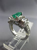 ANTIQUE 2.19CT DIAMOND & AAA EMERALD 14KT WHITE GOLD 3D ENGAGEMENT RING #16061