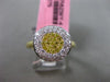 ESTATE WIDE .58CT WHITE & YELLOW DIAMOND 18KT TWO TONE GOLD CIRCULAR HEART RING