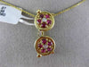 ESTATE 1.03CT DIAMOND & AAA RUBY 14K YELLOW GOLD 3D SUN GLASSES FLOATING PENDANT