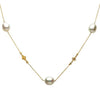 ESTATE .9CT DIAMOND & AAA PEARL 14KT YELLOW GOLD 3D FLOWER BY THE YARD NECKLACE