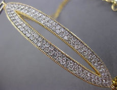 ESTATE LONG 1.20CT DIAMOND 14KT WHITE & YELLOW GOLD 3D PAVE OPEN HALO BRACELET