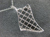 ESTATE .21CT DIAMOND 18K WHITE GOLD 3D OPEN FILIGREE FLOWER FLOATING FUN PENDANT