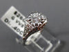 ANTIQUE .40CT DIAMOND 18KT WHITE GOLD SOLITAIRE FILIGREE ENGAGEMENT RING #21614