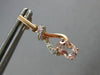 ESTATE .90CT DIAMOND & AAA MORGANITE 14K ROSE GOLD 3D LOVE KNOT HANGING EARRINGS