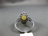 ANTIQUE LARGE 4.23CT DIAMOND & AAA OPAL 14KT WHITE GOLD OVAL CLUSTER RING #16119