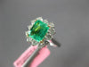 ESTATE WIDE 1.82CT DIAMOND & AAA EMERALD 18KT TWO TONE GOLD HALO ENGAGEMENT RING