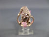 ESTATE LARGE 1.15CT BLACK & PINK DIAMOND 18KT ROSE GOLD 3D PANTHER RING 26mm