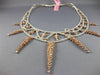 ESTATE LARGE GIA 19.52CT WHITE & PINK DIAMOND 18KT 2 TONE GOLD ETERNITY NECKLACE
