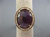 ESTATE LARGE 5.54CT DIAMOND & AAA AMETHYST 14K ROSE GOLD OPEN FILIGREE HALO RING