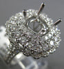 ESTATE EXTRA LARGE 1.7CT DIAMOND 14K GOLD TRIPLE HALO SEMI MOUNT ENGAGEMENT RING