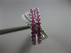 ESTATE 1.31CT DIAMOND & PINK SAPPHIRE 14KT WHITE GOLD MULTI ROW CRISS CROSS RING