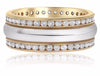 ESTATE .75CT DIAMOND 14K WHITE & YELLOW GOLD 3D CLASSIC WEDDING ANNIVERSARY RING