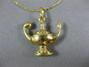 ANTIQUE 18KT YELLOW GOLD 3D CLASSIC GENIE LAMP FILIGREE FLOATING PENDANT #21865