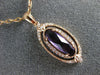 ESTATE 1.15CT DIAMOND & AAA AMETHYST 14KT ROSE GOLD 3D OVAL FILIGREE PENDANT
