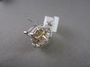 ESTATE 15.37CTW DIAMOND & YELLOW TOPAZ 14K WHITE GOLD FLOWER CLIP EARRINGS !!!