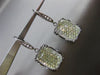 ESTATE LARGE 2.15CT DIAMOND & TOPAZ 18KT BLACK GOLD RECTANGULAR HANGING EARRINGS