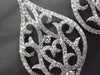 ESTATE LARGE 2.53CT DIAMOND 18K WHITE GOLD 3D FILIGREE HANGING FLOATING EARRINGS