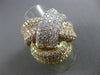 ESTATE MASSIVE 6.67CT DIAMOND 18KT TRI COLOR GOLD 3D PAVE LOVE KNOT FUN RING