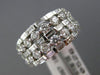 ESTATE LARGE 2.36CT DIAMOND 18K WHITE GOLD 3D MULTI ROW WEDDING ANNIVERSARY RING