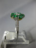 ESTATE 1.42CT DIAMOND & AAA EMERALD 18KT 2 TONE GOLD 3D FLOWER FRIENDSHIP RING