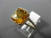 ESTATE .85CT DIAMOND & AAA EXTRA FACET CITRINE 14KT YELLOW GOLD SQUARE HALO RING