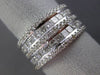 ESTATE LARGE 2.49CT DIAMOND 14K WHITE GOLD 3D MULTI ROW WEDDING ANNIVERSARY RING