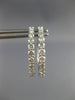 ESTATE 1.0CT DIAMOND 14K WHITE GOLD 3D SHARE PRONG HOOP EARRINGS