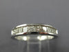 ESTATE .50CT DIAMOND 14K WHITE GOLD 3D CLASSIC PRINCESS CHANNEL ANNIVERSARY RING